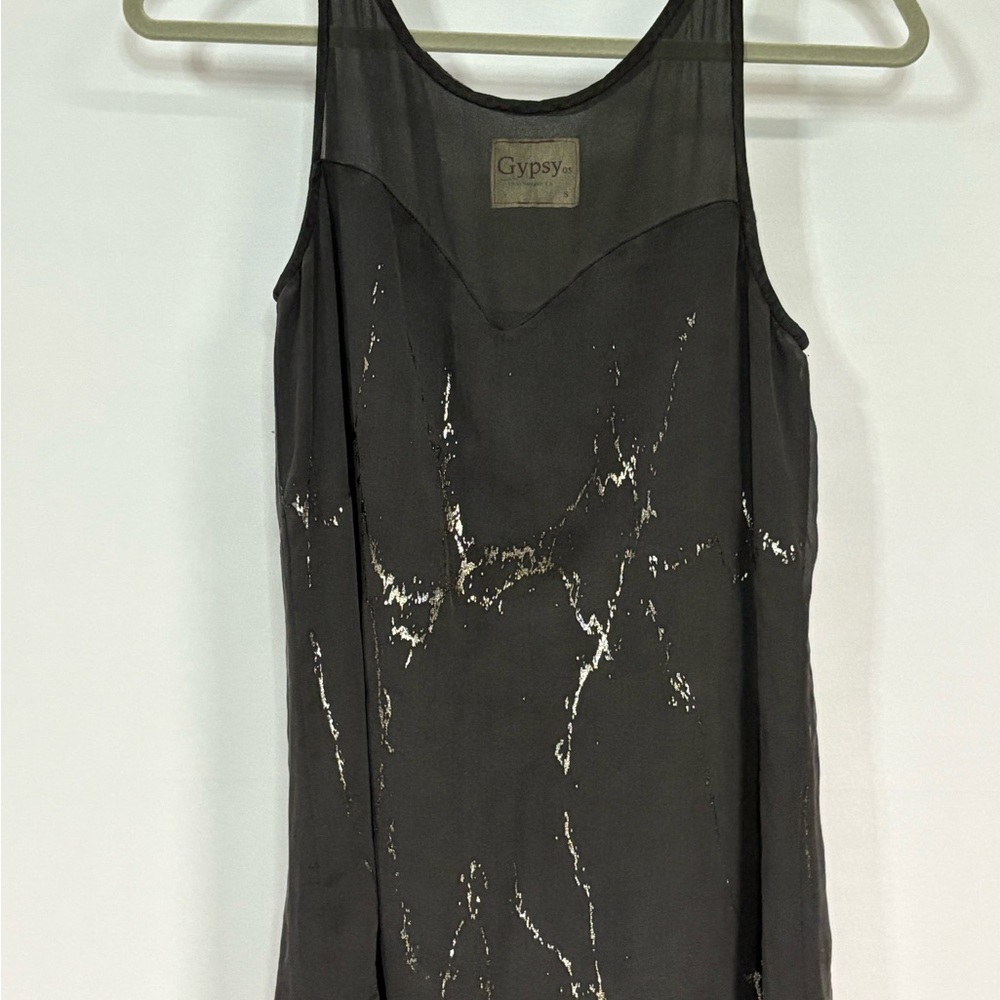 Gypsy 05 Black and Gold Mini Dress